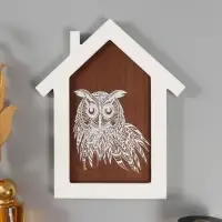 Настенные крючки декоративные &laquo;Домик с филином&raquo;, дерево, 24&times;19.5&times;2 см