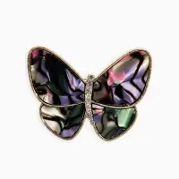 Брошь "Бабочка" под галиотис, цвет зелёный в золоте