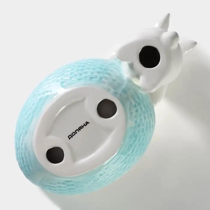 Конфетница Доляна &laquo;Зайка&raquo;, 240 мл, 21.5&times;12.5&times;11.5 см, доломит, голубая