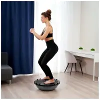 Полусфера BOSU гимнастическая ONLYTOP, с насосом, 58&times;25 см, серая