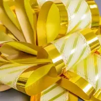 Подарочный бант - шар №5, золотистый, для упаковки подарков