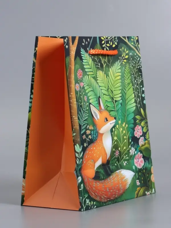 Пакет подарочный "Лесные жители" ламинированный 18 х 22,3 х 10 см