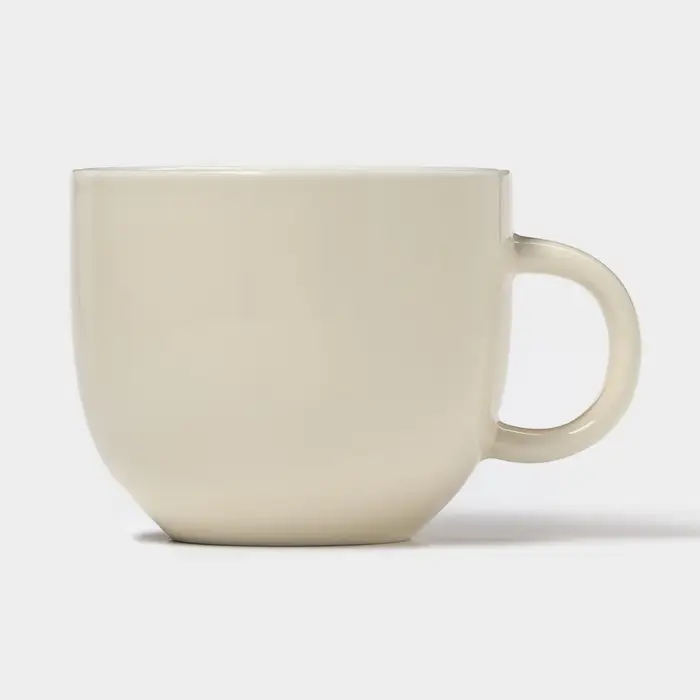 Чайная пара &laquo;Зефирка&raquo;, 3 предмета: чашка 250 мл, блюдце d=13.7 см, ложка, керамика, бежевая