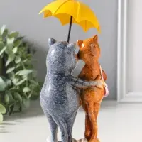 Фигурка полистоун лак &laquo;Котики. Прогулка под зонтом&raquo;, 21.5&times;10&times;11.2 см