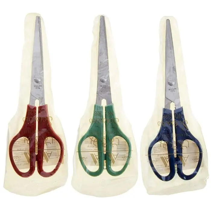 Ножницы канцелярские 16 см, пластиковые ручки, на блистере, МИКС