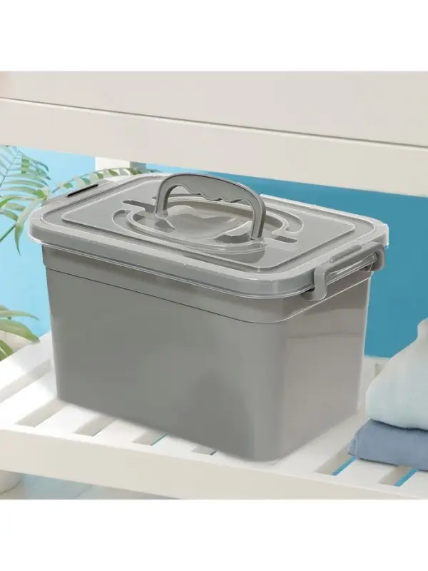 Контейнер для хранения с крышкой, объем 6.5 л, цвет серый