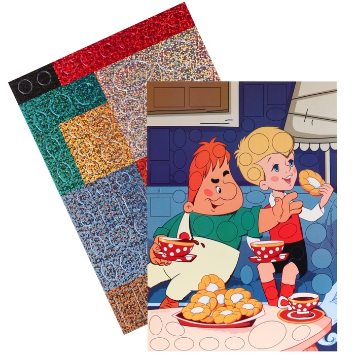 Ппликация форменными стикерами  Ппликация форменными стикерами "Малыш и Карлсон", набор для творчества, стикерная мозаика