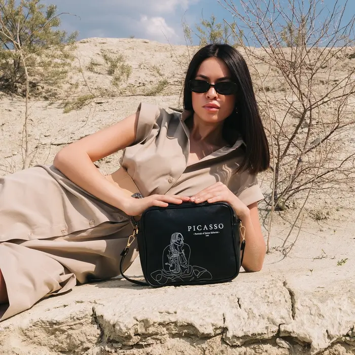 Сумка женская на молнии TEXTURA, 22&times;8&times;17 см, чёрная