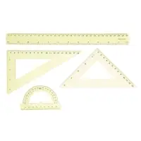 Набор геометрический: линейка 30 см, 2 угольника, транспортир, тонированный, МИКС