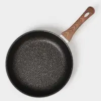 Сковорода KUKMARA Granit Ultra original, d=28 см, пластиковая ручка, антипригарное покрытие, литой алюминий, коричневая