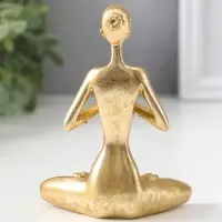 Сувенир полистоун "Обнажённая девушка - медитация" золото 4,5х9,2х12,5 см