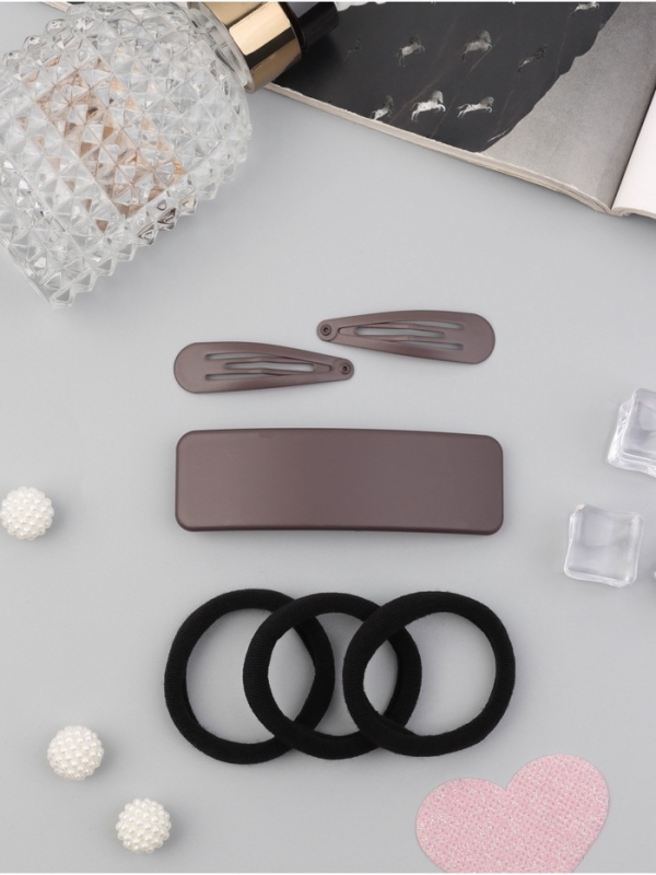 Набор для волос Набор для волос "Флоренс" (3 резинки 6см, автомат 9см, 2 невидимки 4,5см) чёрный коричневый 106915