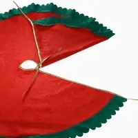 Коврик под ёлку &laquo;Зелёные рюши&raquo; 100 см, красно-зелёный