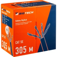 Кабель BigTech BT-CECR-014 CCA FTP 4 пары, кат.5e AWG24 PVC 305м сер