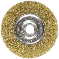 Корщетка для УШМ MATRIX d125х22мм, радиальная, латунная, витая (74656)