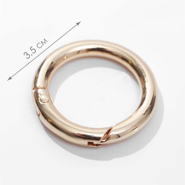 Кольцо-карабин, d = 25/35 мм, толщина - 5 мм, 5 шт, цвет золотой Кольцо-карабин, d = 25/35 мм, толщина - 5 мм, 5 шт, цвет золотой