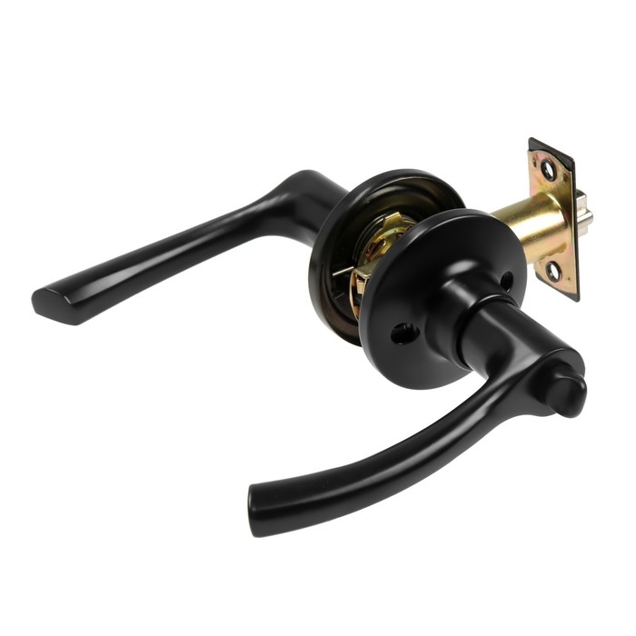 Защелка (мод.3186), межкомнатная, фиксатор, 3 ключа, цвет матовый черный Защелка (мод.3186), межкомнатная, фиксатор, 3 ключа, цвет матовый черный