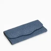 Кошелёк женский на магните, 19.5&times;2.5&times;9 см, с цветочным узором, тёмно-синий