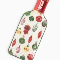Блюдо сервировочное новогоднее Доляна &laquo;Ёлочные игрушки&raquo;, 25.5&times;10.2&times;1.5 см, в форме бутылки, стекло, разноцветное