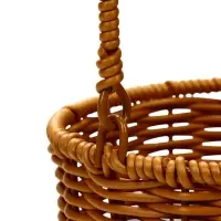 Корзина пластик 14 х 14 х 12 см, ручка17 см металл каркас коричневый