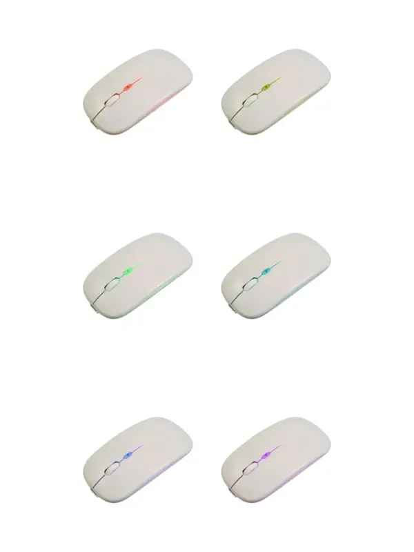 Мышь MB-2.4 беспроводная, оптическая, подсветка, 800-1600 dpi, USB, Bluetooth, белая