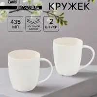 Кружки Magisto English tea party, 435 мл, набор 2 шт., фарфор, белые