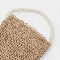 Мочалка-лента для тела массажная Доляна, 53&times;10 см, конопля, бежевая