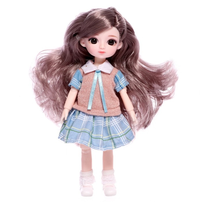 Кукла шарнирная «Арина» в платье, МИКС Кукла шарнирная «Арина» в платье, МИКС