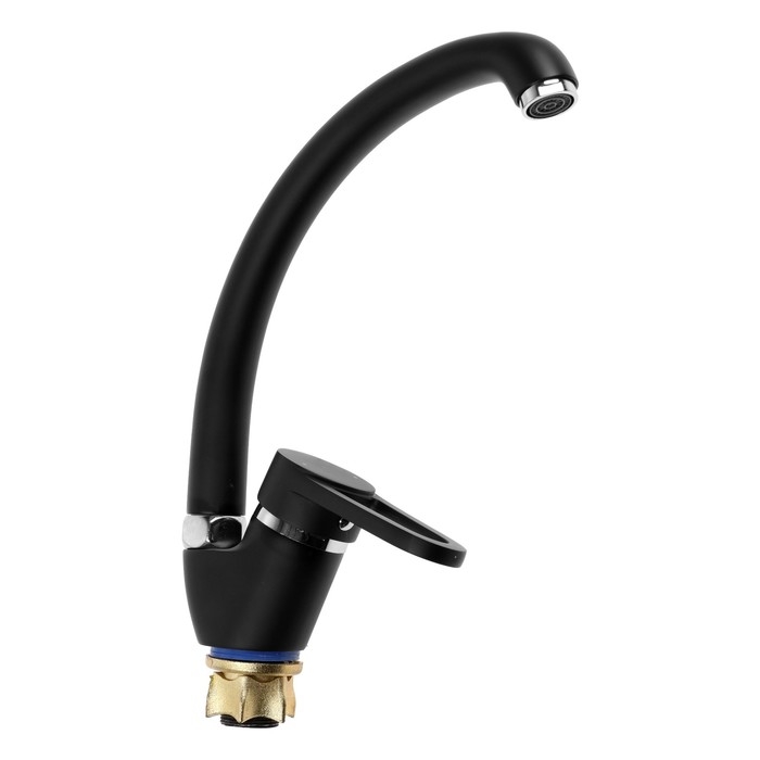 Смеситель для кухни Смеситель для кухни "АМУР" BY 3010-01 В L5111, однорычажный, гайка, картридж 40 мм, черный