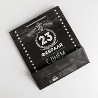 Пакет подарочный ламинированный, упаковка, &laquo;С 23 февраля&raquo;, MS 18&times;23&times;10 см