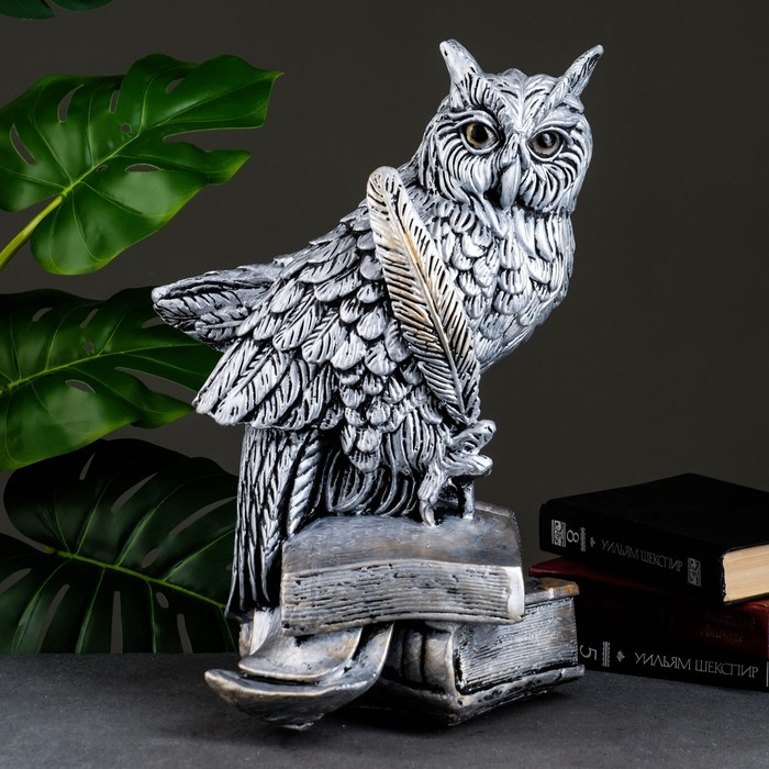 Копилка Копилка "Сова с пером" серебро, 45см