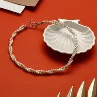 Бусы &laquo;Переплетение&raquo;, с жемчугом, белые, 45 см