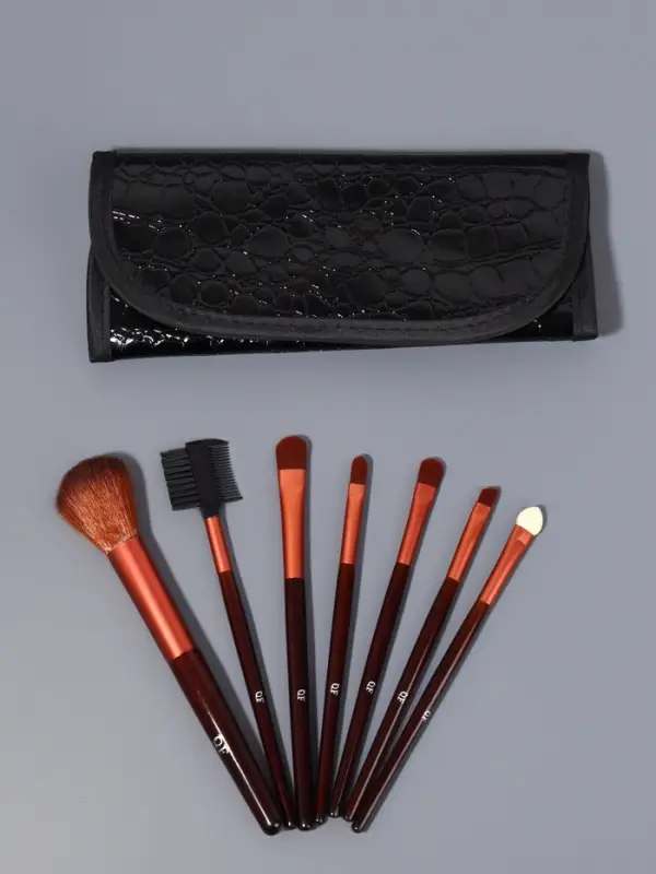Набор кистей для макияжа SMOKY, 7 шт., в футляре, чёрный
