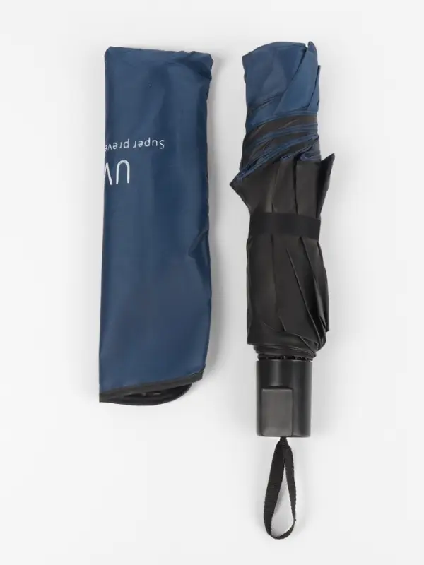 Зонт механический &laquo;Однотонный&raquo;, 4 сложения, 8 спиц, R=47/55 см, d=94 см, синий