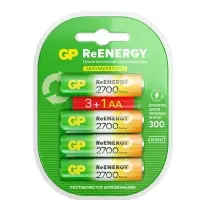 Аккумулятор GP, Ni-Mh, AA, HR 6-4BL, 1.2 В, 2700 мАч, блистер, 4 шт.