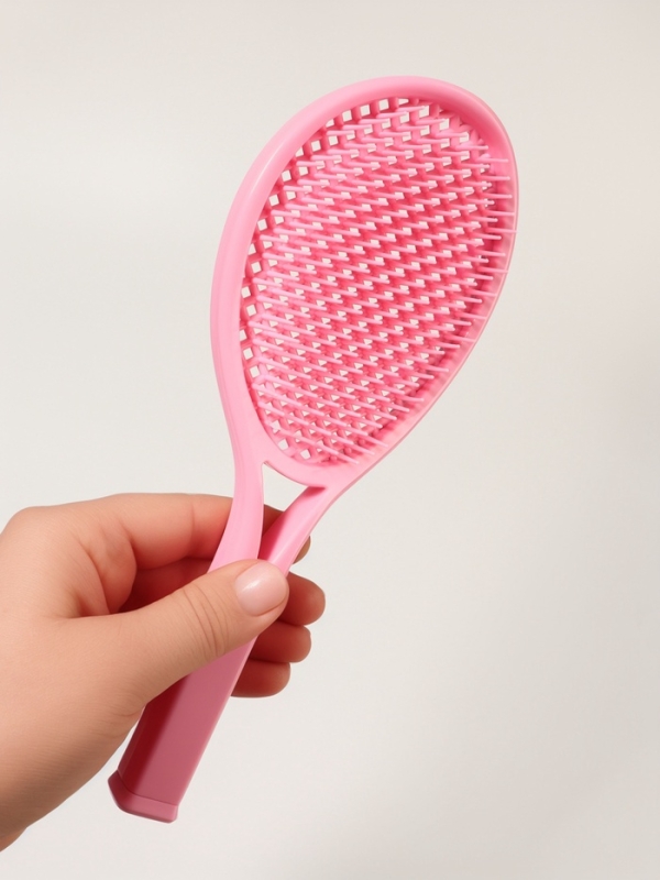 Расческа массажная овал ДЛЯ СУШКИ ВОЛОС 24*10см розовый подвес QF