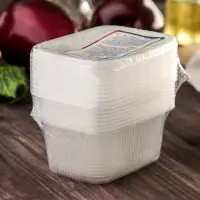 Контейнер одноразовый с крышкой, пластик, набор 10 шт., 250 мл, 10.8&times;8.2&times;4.6 см, прозрачный