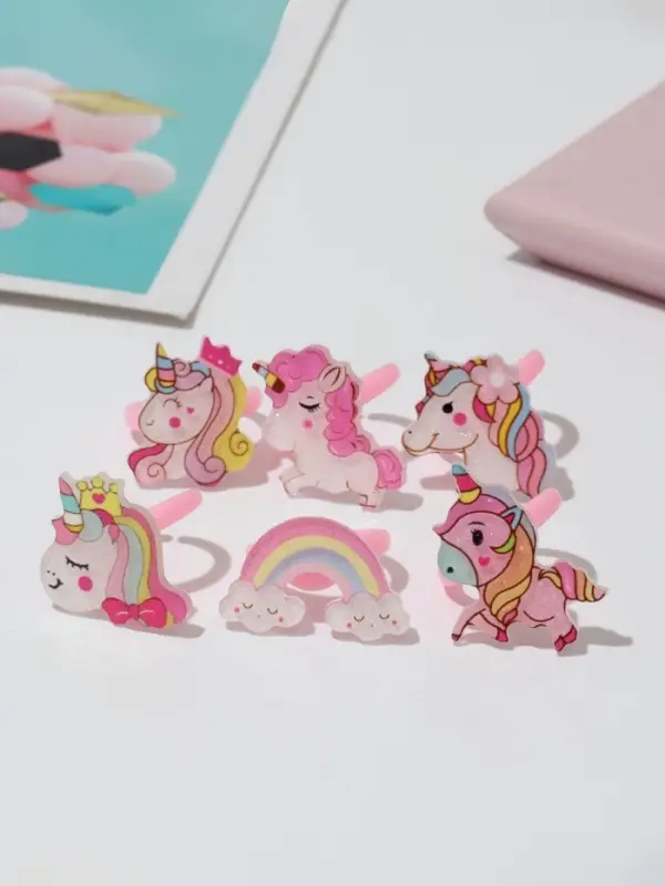 Кольцо &laquo;Выбражулька. Волшебный единорог&raquo;, форма МИКС, разноцветное, безразмерное