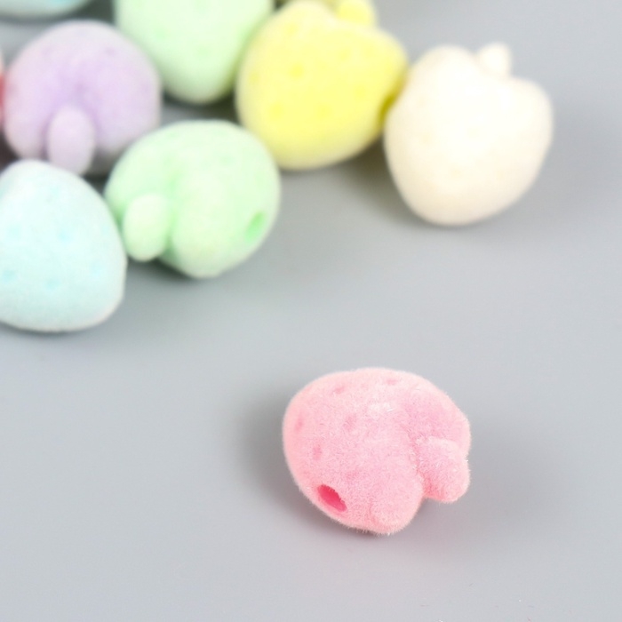 Набор бусин для творчества бархатное напыление "Клубничка" набор 10 шт 1,2х1,3х1,7 см Набор бусин для творчества бархатное напыление "Клубничка" набор 10 шт 1,2х1,3х1,7 см