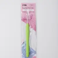 Крючок для вязания, с силиконовой ручкой, d=2 мм, 14 см, зелёный