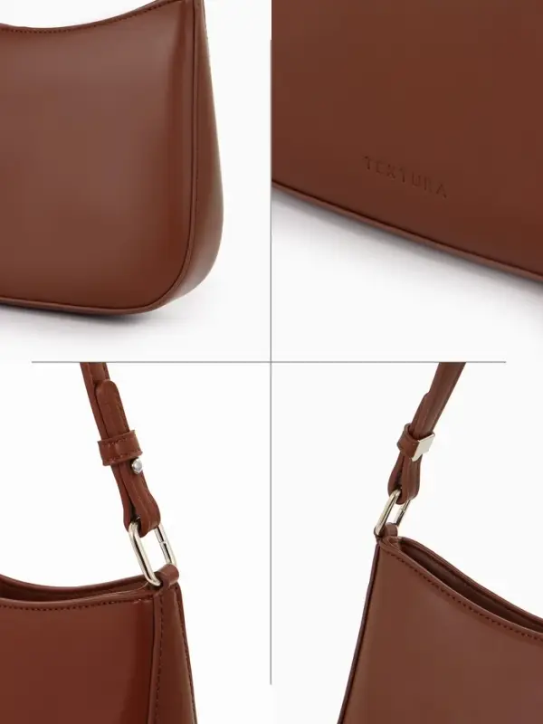 Сумка женская багет TEXTURA на молнии, 28&times;6&times;17 см, коричневая