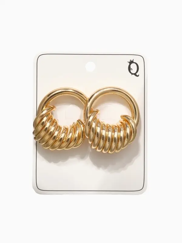 Серьги металл &laquo;Кольца&raquo;, тренд, цвет золото