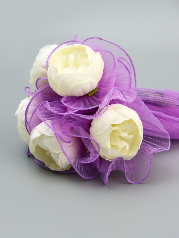 Флористический материал для букетов, сиреневый, 28см*4м