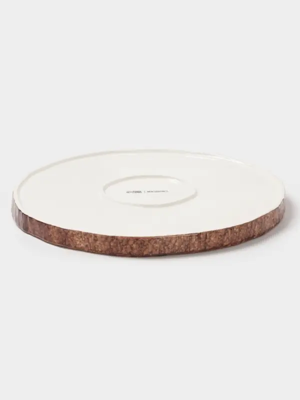 Тарелка Magistro Wood, d=25.3 см, фарфор, коричневая