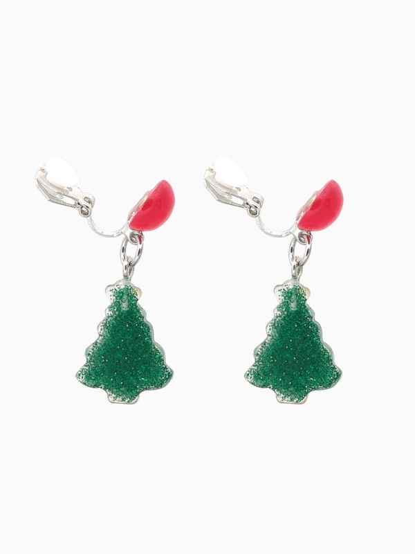 Клипсы детские Клипсы детские "Выбражулька" ёлка, круг, цвет зелено-красный