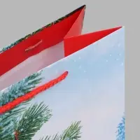 Пакет подарочный &laquo;Новогодние красные шары&raquo;, 26&times;12&times;32 см