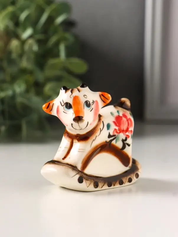 Фигурка фарфор &laquo;Козлик - качалка&raquo;, 6.5 см, гжель цветная, МИКС