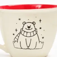 Кружка новогодняя керамическая &laquo;Мишка&raquo;, 500 мл, ручная работа