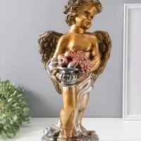 Фигура "Ангел с корзиной" бронза, 47х25х23 см