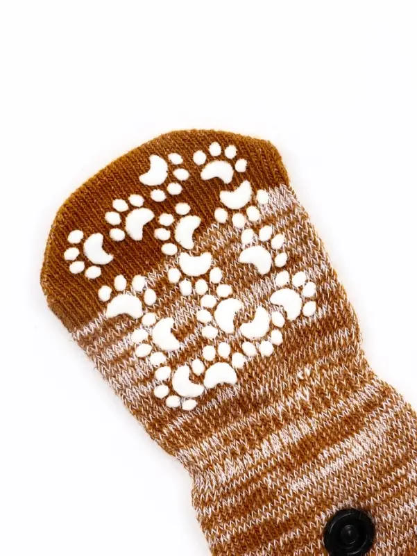 Носки нескользящие Носки нескользящие "Лапки" , M (6,5* 15 см), набор 4 шт, бежевые